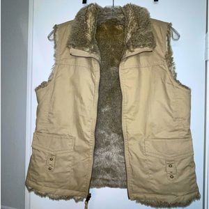 Fur lined casual vest